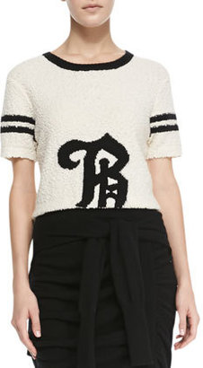Band Of Outsiders Knit Short-Sleeved "B" Top