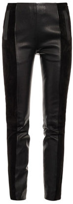 Balenciaga Le slim suede and leather leggings