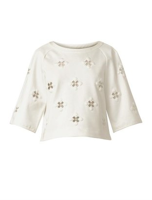 Tibi Boutis embroidered jersey top