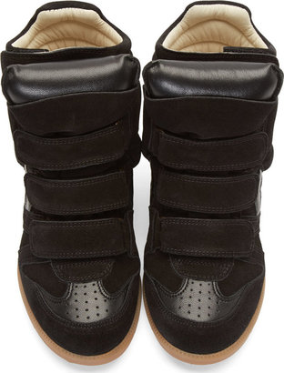 Isabel Marant Black Suede Wedge Sneakers