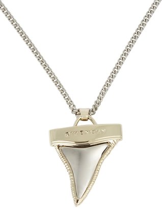 Givenchy Silver tone shark tooth necklace