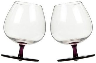 Sagaform Pack of two purple rocking brandy glasses