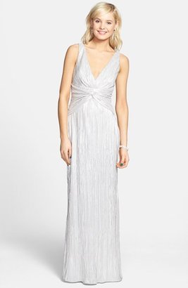 Laundry by Shelli Segal Front Knot Foiled Jersey Gown