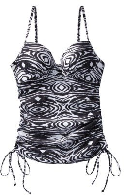 Sara Blakely ASSETS® by Women's Push Up Tankini Swim Top - Zebra Print
