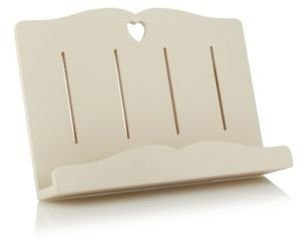 Tucker At home with Ashley Thomas Cream wooden heart cut out book stand