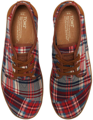 Toms Red and Blue Plaid Men's Paseos