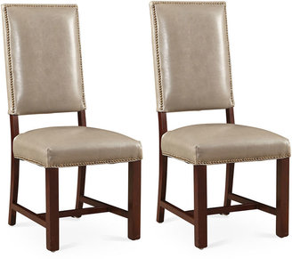 One Kings Lane Fog Weston Leather Side Chairs, Pair