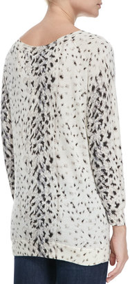 Joie Brooklyn V-Neck Leopard-Print Sweater