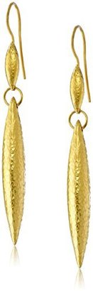 Gurhan Wheat" 24k Gold Drop Earrings, 2.8"