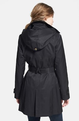 DKNY 'Abby' Double Breasted Hooded Trench Coat (Regular & Petite)