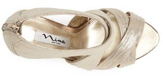 Nina 'Melizza' Pleated Satin Sandal (Women)