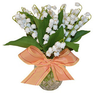 9" Lily of the Valley in Glass, Faux