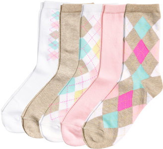H&M 5-pack Socks - Taupe - Ladies