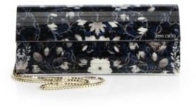 Jimmy Choo Sweetie Floral Acrylic & Leather Shoulder Clutch