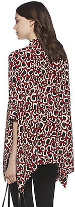 Gucci Mini Leopard Print Silk Cape Shirt
