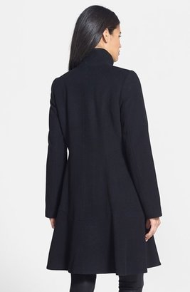 George Simonton Couture Lambswool Blend Fit & Flare Coat