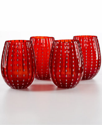 Artland CLOSEOUT! Cambria Set of 4 Red Stemless Tumblers