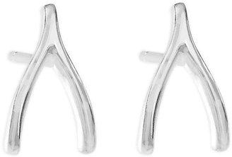Jennifer Meyer Wishbone Stud Earrings - White Gold