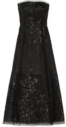 Oscar de la Renta Embellished tulle gown