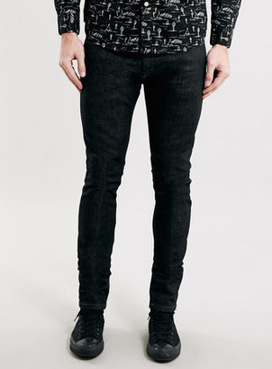 Topman Premium Black Slowfade Stretch Skinny Fit Jeans