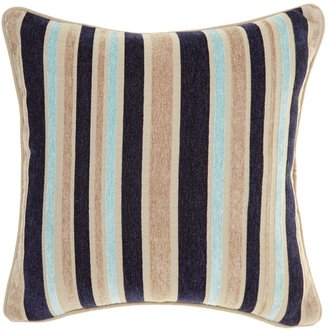 Linea Stripe chenille cushion, Navy blue