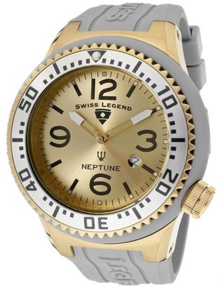 Swiss Legend Men's Neptune Gold Dial Grey Silicone SL-21818P-YG-02-S Watch