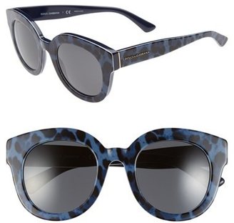 Dolce & Gabbana 'Animalier' 49mm Retro Sunglasses