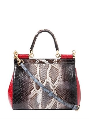 Dolce & Gabbana Small Sicily Reptile Patchwork Bag