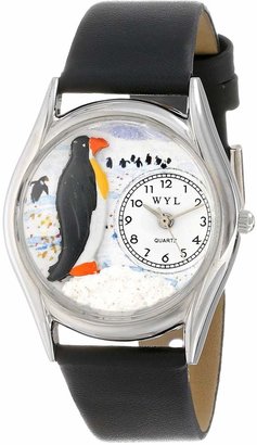 Whimsical Watches Women's S0140010 Penguin Black Leather Watch