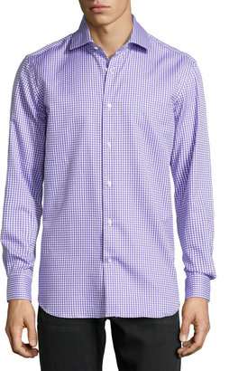 Robert Graham Lyon Checked Oxford Dress Shirt, Purple