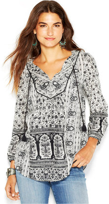 Lucky Brand Floral-Print Peasant Top