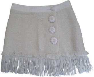 D&G 1024 D&G Ecru Wool Skirt