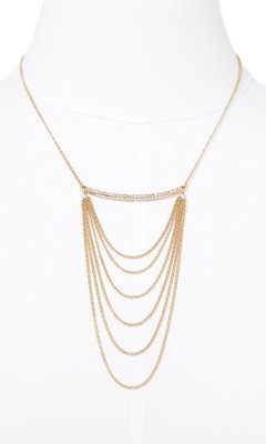 Express Pave Bar Chain Swag Necklace