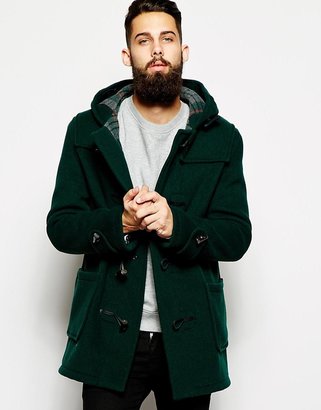Gloverall Duffle Coat with Check Hood
