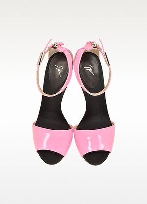 Giuseppe Zanotti Neon Pink Patent Leather Sandal