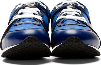 McQ Blue Leather Low Top Running Sneakers
