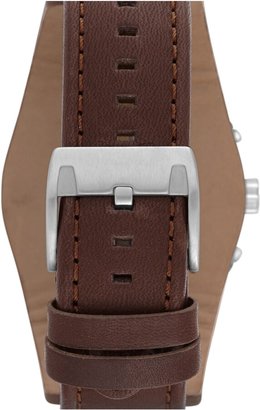 Fossil 'Sport' Chronograph Leather Cuff Watch, 44mm