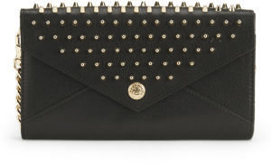 Rebecca Minkoff Leather Wallet on a Chain with Studs Black