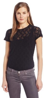 Only Hearts Club 442 Only Hearts Women's Stretch Lace Boyfriend Pocket Tee Lined