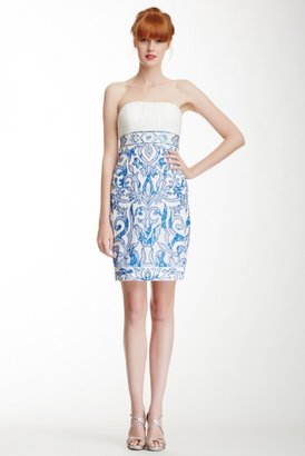 Sue Wong Short Mesh Embroidered Dress