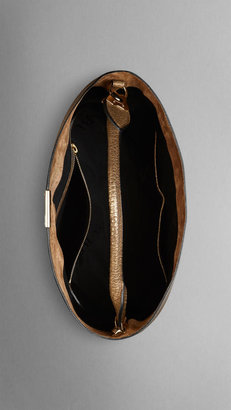 Burberry Medium Metallic Leather Hobo Bag