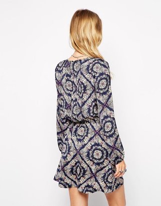 Pepe Jeans Printed Dress With Gathered Waist