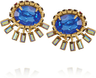 Elizabeth Cole Manon gold-plated Swarovski crystal clip earrings