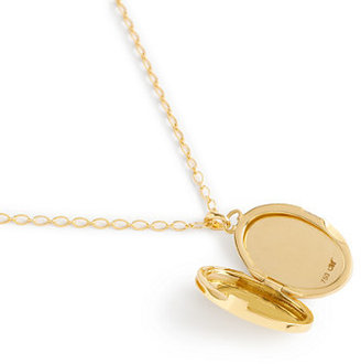 Monica Rich Kosann oval gold locket necklace on 18" chain