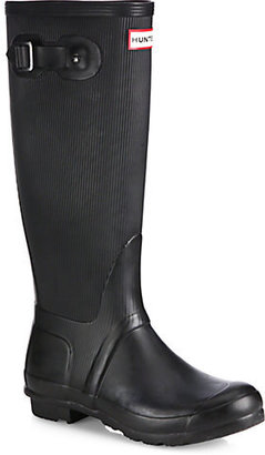 Hunter Ribbed-Leg Rubber Wellington Boots
