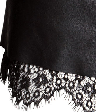 H&M Imitation Leather Skirt - Black - Ladies