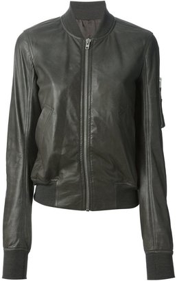 Rick Owens leather bomber jacket