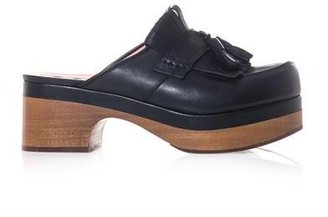 Rochas Tassel-front leather clogs