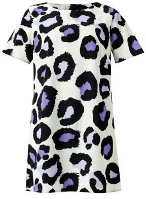 Zack John Purple Leopard Print Tunic Dress