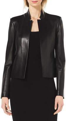 Michael Kors Stand-Collar Leather Jacket